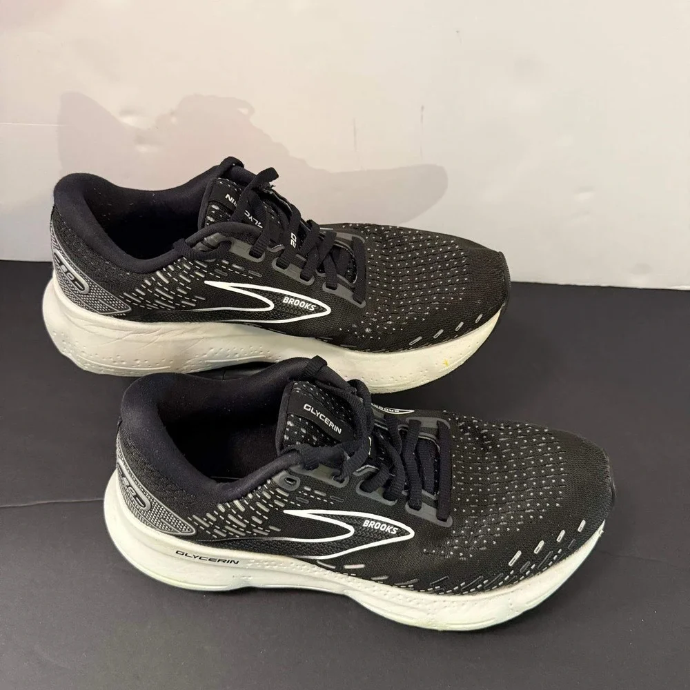 Brooks Glycerin 20 Womens Running Shoes Black White 1203691B059 Size 8.5 B